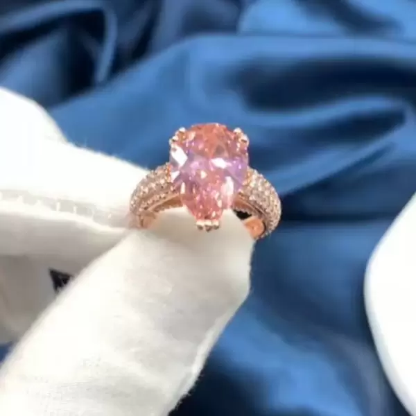 Pear Pink Sapphire Ring