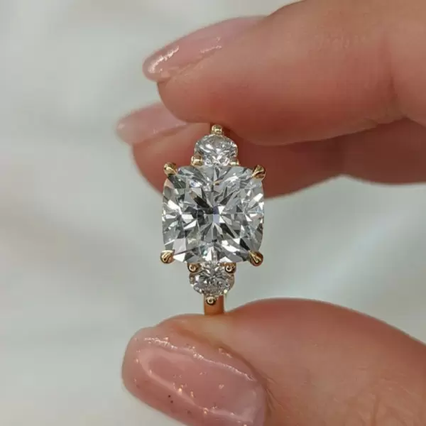 5.4ct Cushion Cut White Sapphire Ring SayaBling