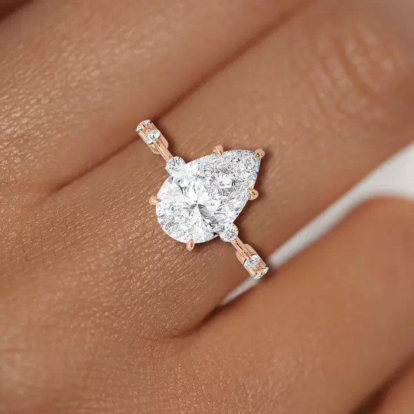 2.2ct Pear Cut White Sapphire Engagement Ring