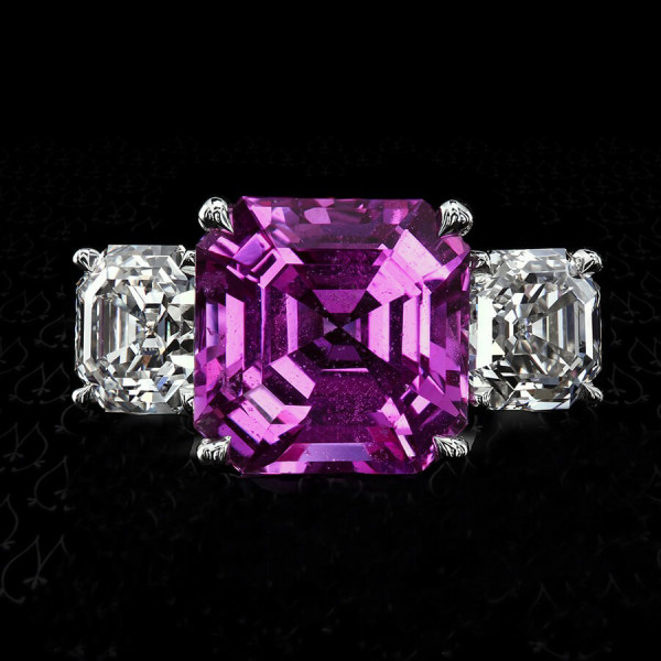 5ct Asscher Cut Amethyst Engagement Ring