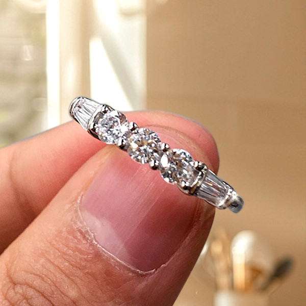 1.75ct Round Cut White Sapphire Wedding Band