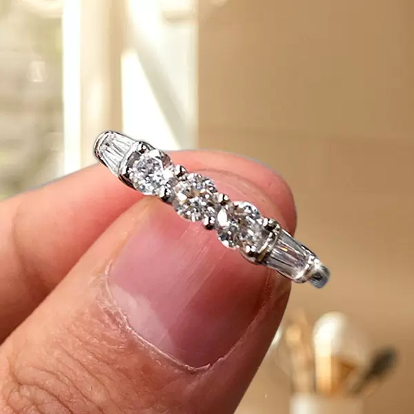 1.75ct Round Cut White Sapphire Wedding Band