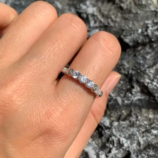 1.75ct Round Cut White Sapphire Wedding Band