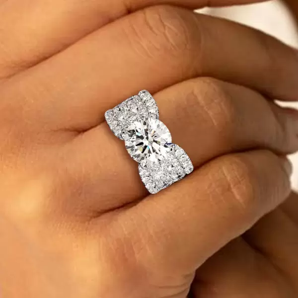 3.2ct Round Cut White Sapphire Engagement Ring