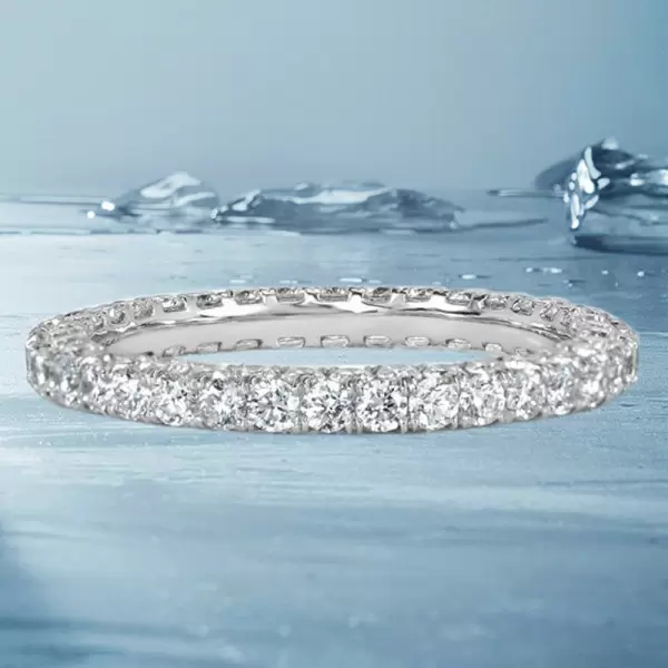 3.2ctw Round Cut White Sapphire Eternity Band