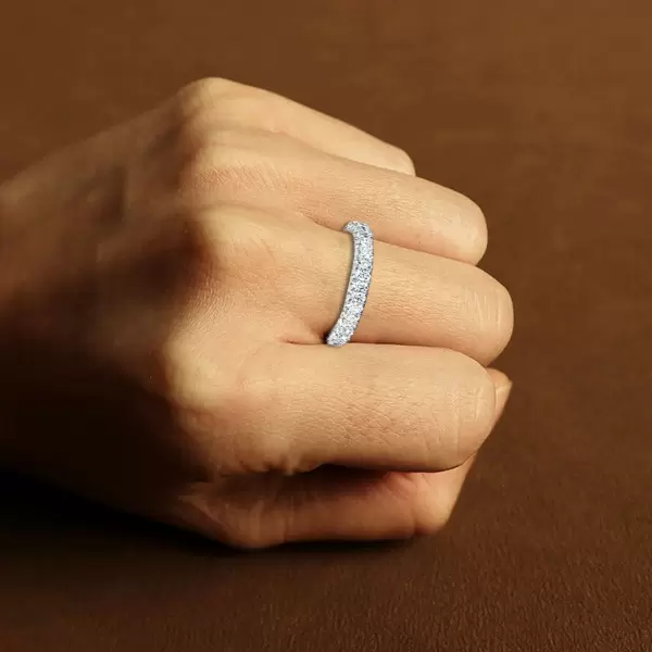 3.2ctw Round Cut White Sapphire Eternity Band