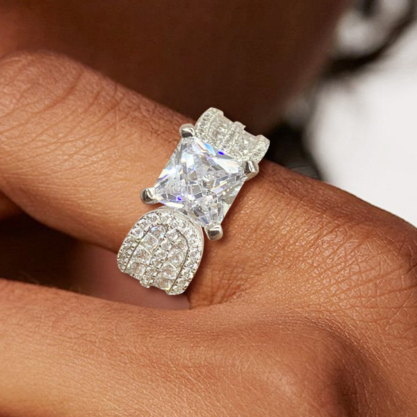 2ct Princess Cut White Sapphire Engagement Rings