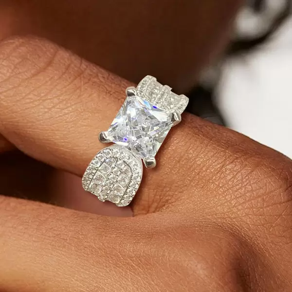 2ct Princess Cut White Sapphire Engagement Rings