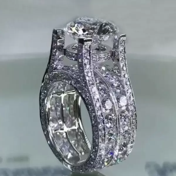 5.5ct Round Cut White Sapphire Engagement Ring