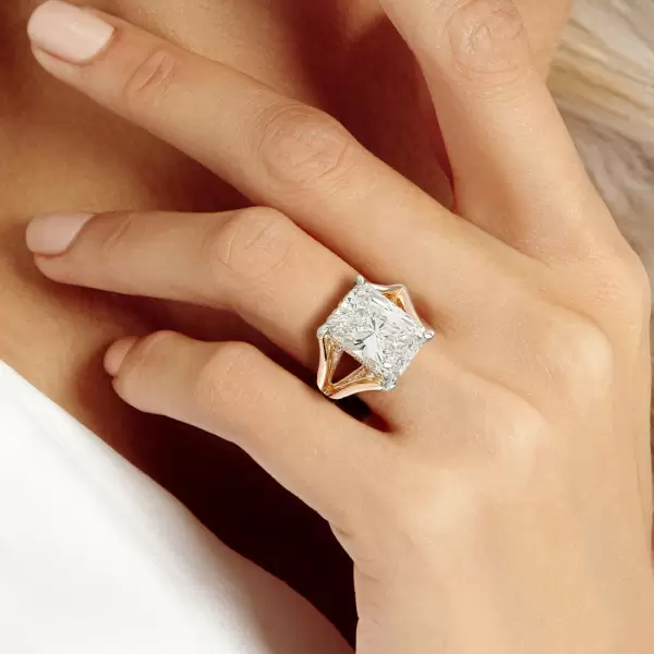 4ct Split Shank Radiant Cut Engagement Ring