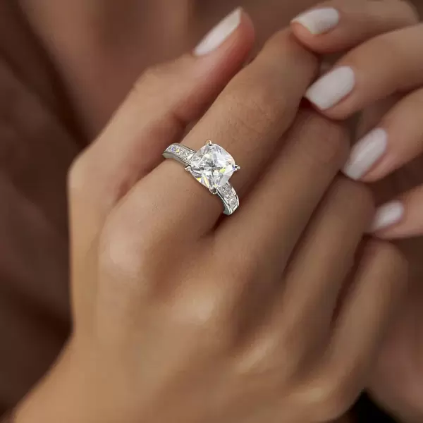 3ct Cushion Cut White Sapphire Engagement Ring