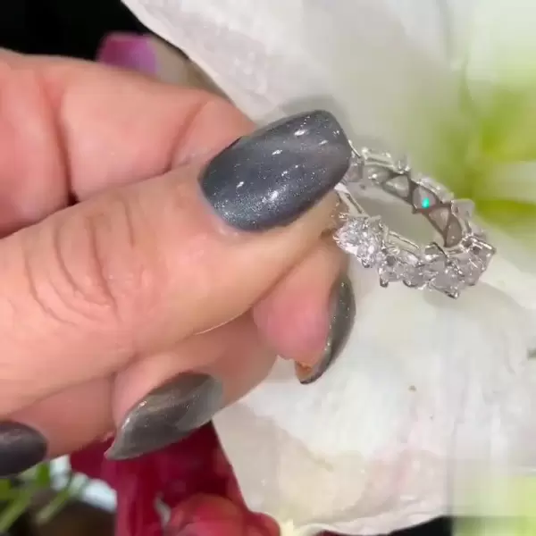 1.25ct Heart Cut White Sapphire Eternity Band