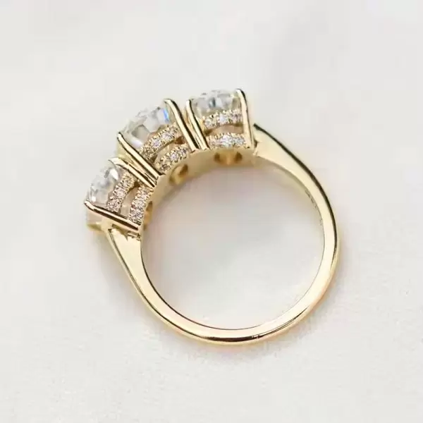 8ctw Oval Cut Under Halo Three Stone Engagement Ring