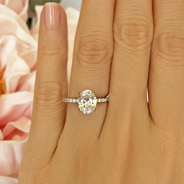 2.25 ctw Oval Accented Solitaire Ring