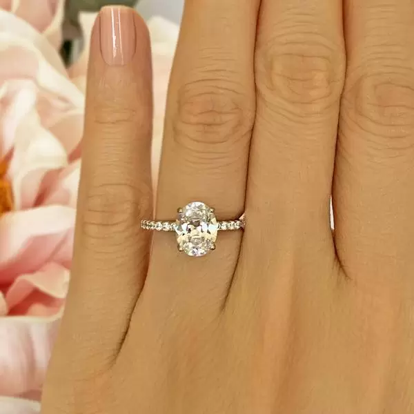 2.25 ctw Oval Accented Solitaire Ring