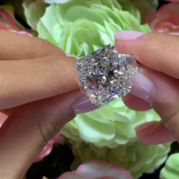 2.5ct Radiant Cut White Sapphire Engagement Ring