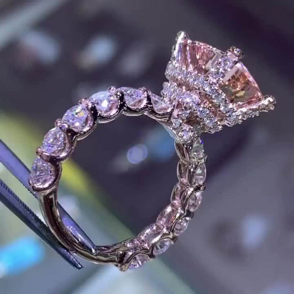 4ct Radiant Cut Champagne Engagement Ring 