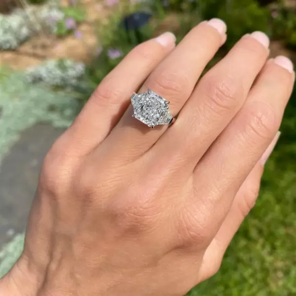 3.8 CT Radiant Cut Three-Stone Engagement Ring