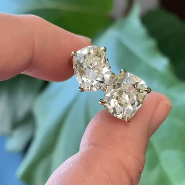 9.16 CT Cushion Cut 2-Stone Elegant Engagement Ring