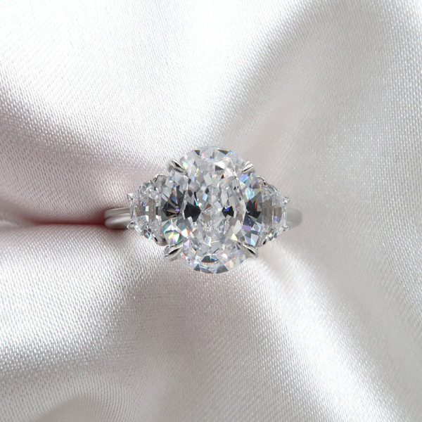 5ct Three-stone Oval Cut Engagement Ring