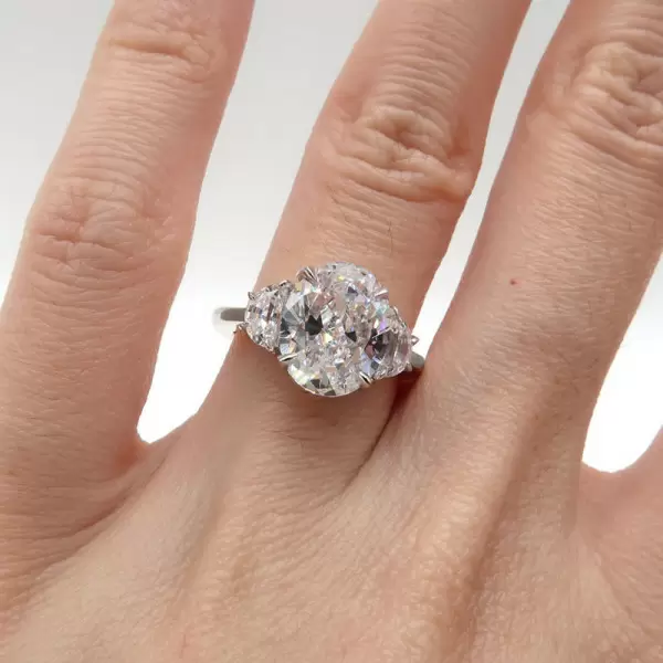5ct Three-stone Oval Cut Engagement Ring
