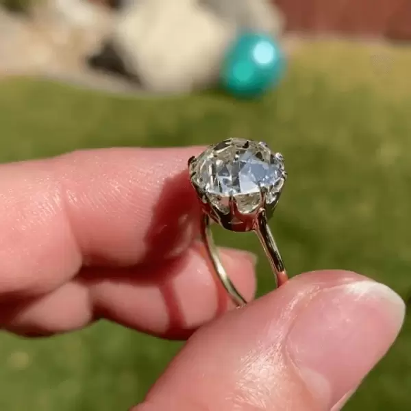 4.96 CT Cushion Cut White Sapphire Engagement Ring