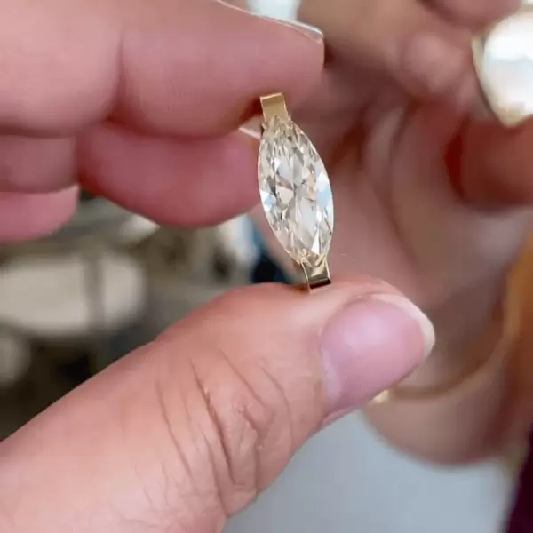 3.8ct Marquise Cut European Shank Vintage Engagement Ring