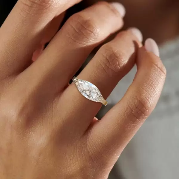 3.8ct Marquise Cut European Shank Vintage Engagement Ring