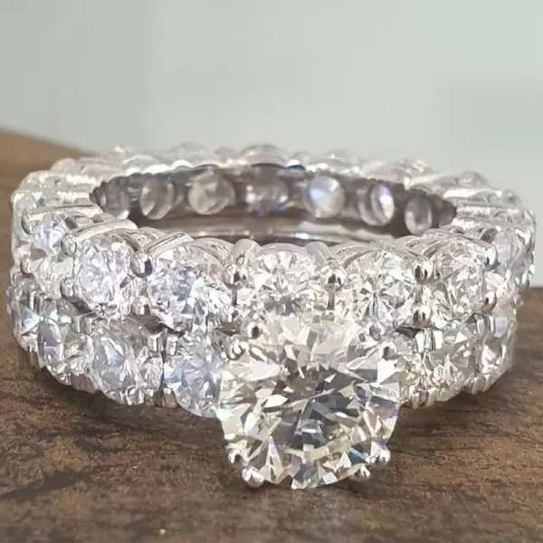 1.5ct Round Cut White Sapphire 2pcs Bridal Set