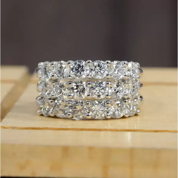 6ctw Round Cut Half Eternity 3pcs Bridal Set