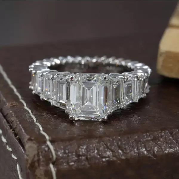 Emerald Cut White Sapphire Engagement Ring