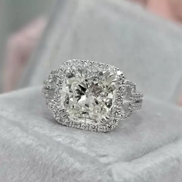 3ct Split Shank Cushion Cut Engagement Ring