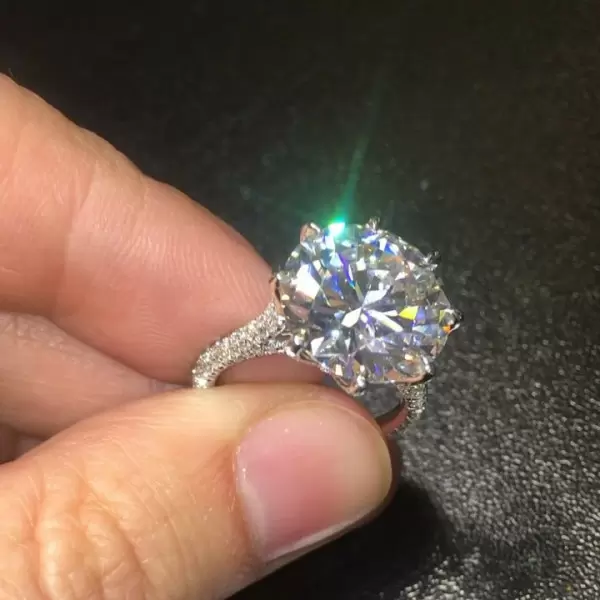Handmade 4CT Round Brilliant Cut Engagement Ring