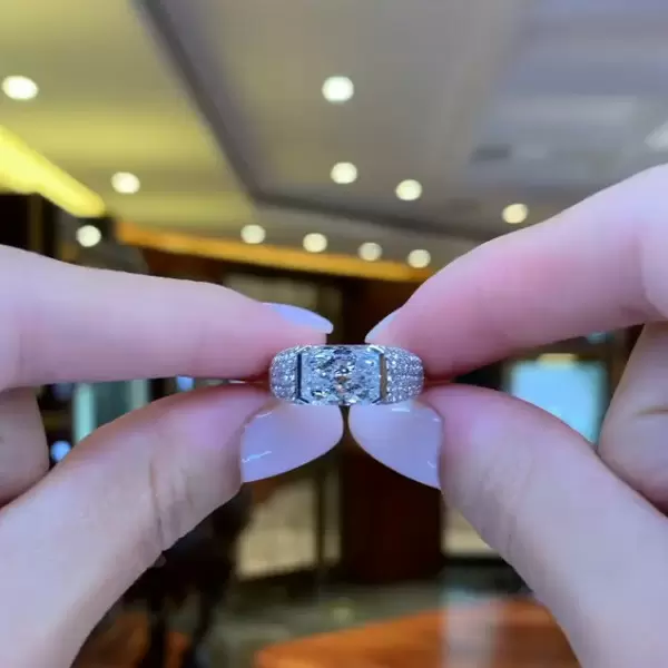 3.55ct Radiant Cut Micro-pave Setting Ring