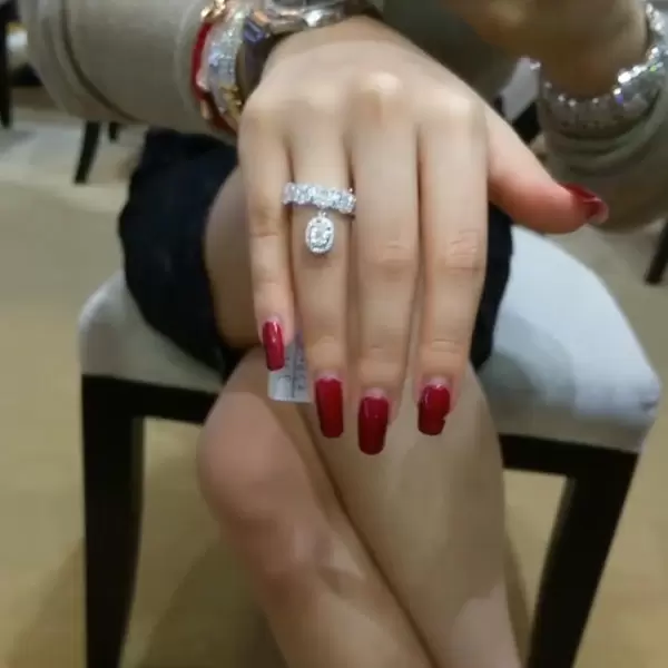 Fashion Dangle Sapphire Ring Cocktail Ring
