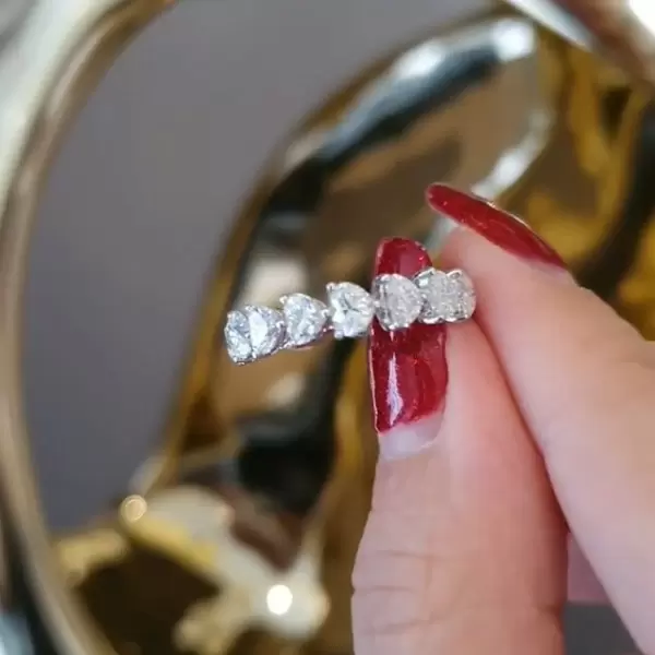 Handmade 3.75CT  Heart & Marquise Shape Eternity Ring