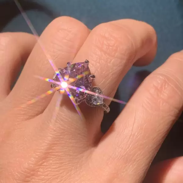 3.5ct Heart Cut Pink Sapphire Engagement Ring