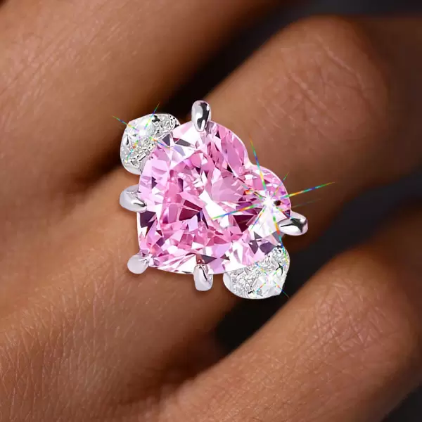3.5ct Heart Cut Pink Sapphire Engagement Ring