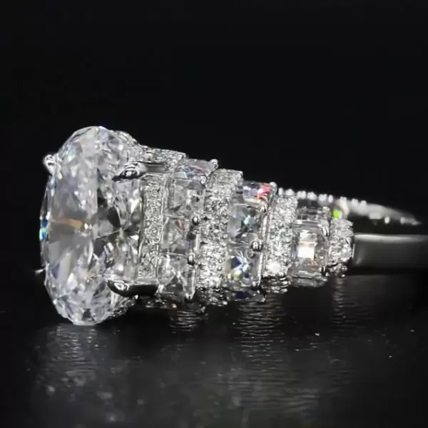 2.5ct Oval Cut White Sapphire Engagement Ring