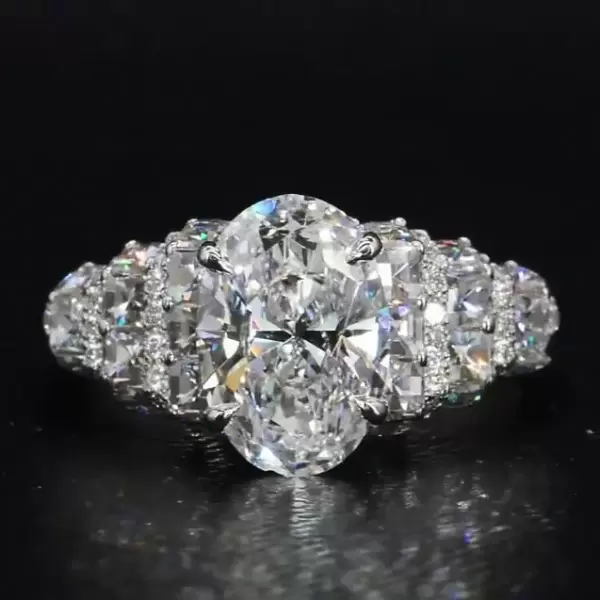 2.5ct Oval Cut White Sapphire Engagement Ring