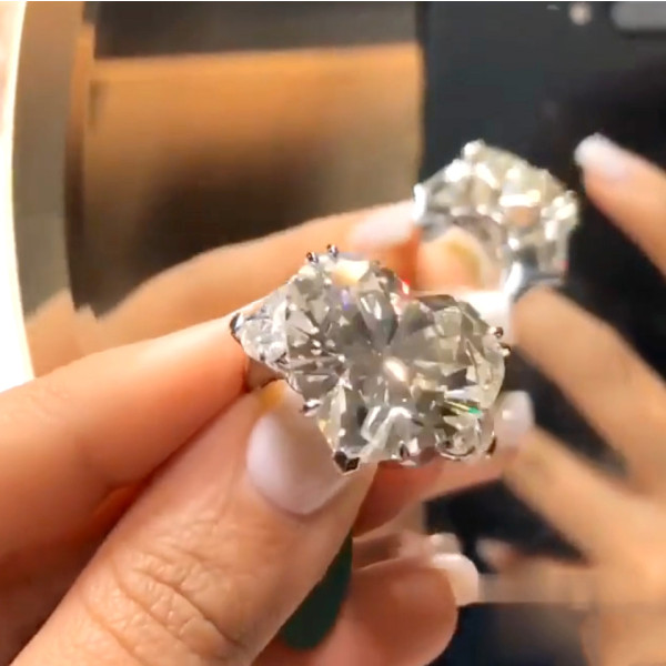 13ct Heart Cut Three-stone Engagement Ring