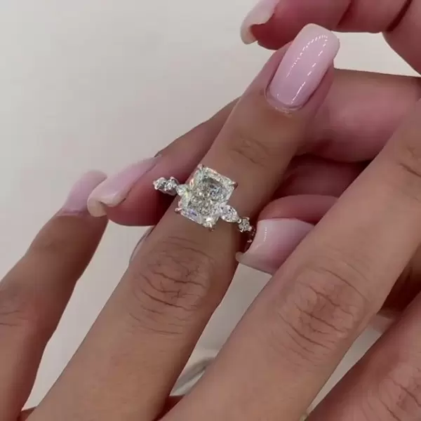 Radiant cut sale white sapphire