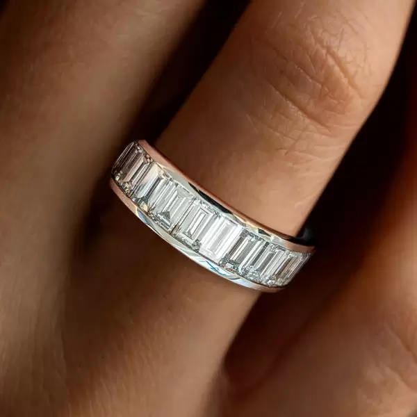 5.8ctw Baguette Cut White Sapphire Eternity Band