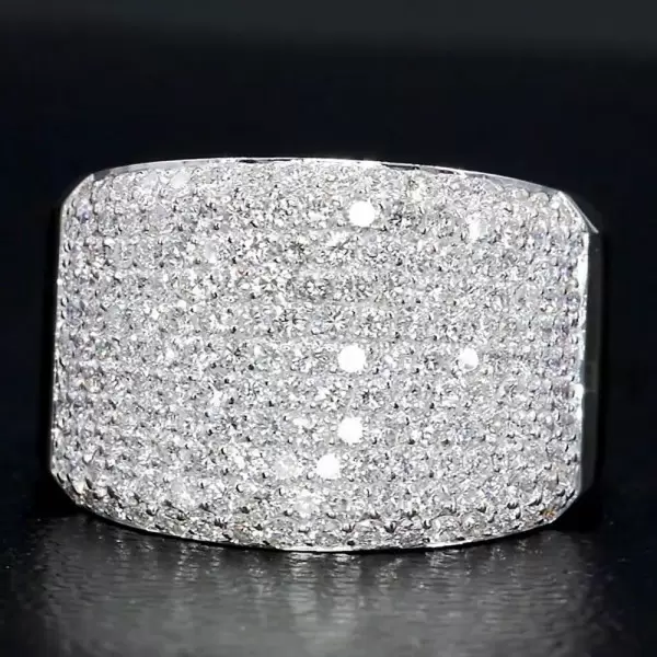 Round Cut White Sapphire Paved Bold Men's Ring