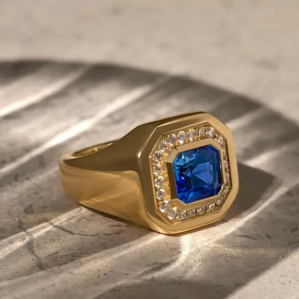 3ct Bezel Princess Cut Bold Men's Ring