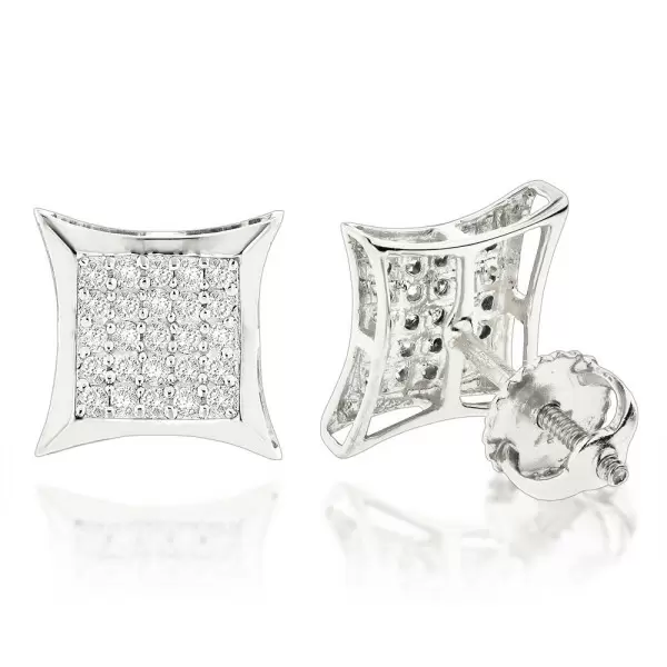15MM Hight Paved Kite Men's Stud Earrings