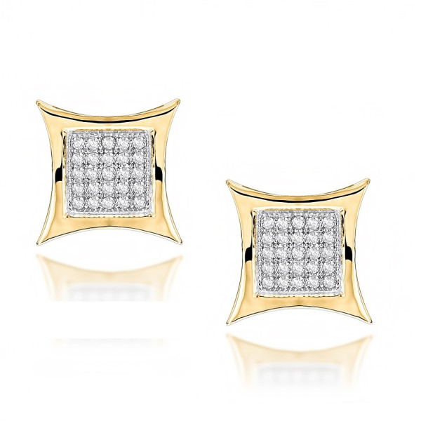15MM Hight Paved Kite Men's Stud Earrings