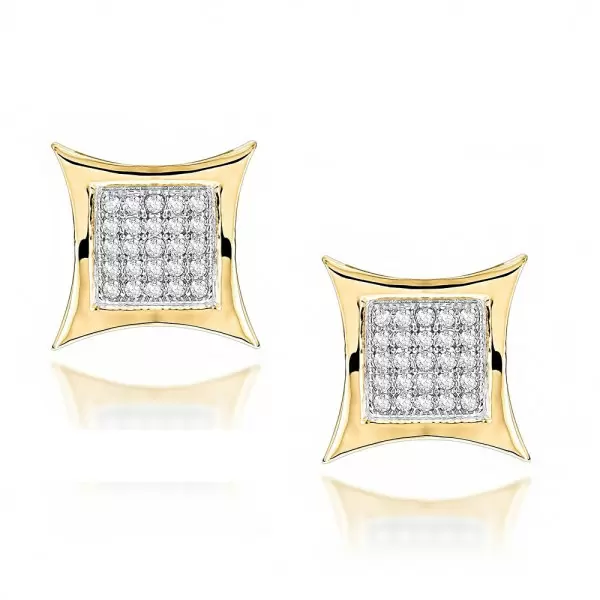 15MM Hight Paved Kite Men's Stud Earrings