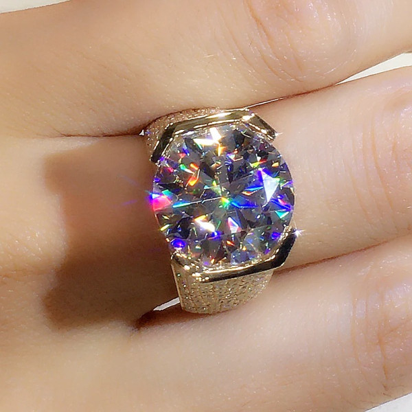 10.4ct Round Cut Bold Allover Paved Ring