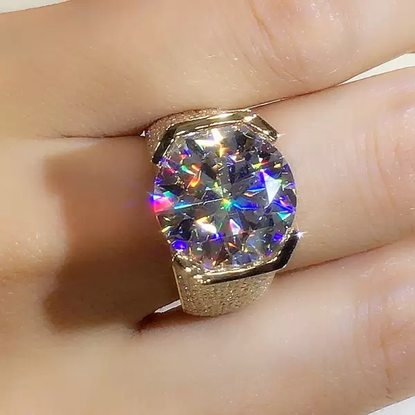 10.4ct Round Cut Bold Allover Paved Ring